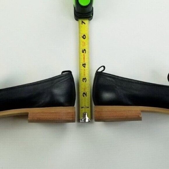 Susina Size 7 Womens Black Leather Slip on Pointed Toe Block Heel Casual Loafers - Picture 6 of 12